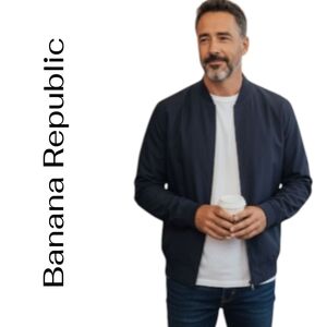 Men's | Banana Republic |  Bomber Jacket  Windbreaker Water Repellent | Blue XXL